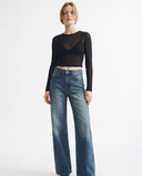 Medium Blue Wide-Leg Jeans