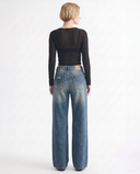 Medium Blue Wide-Leg Jeans