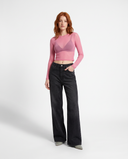 Charcoal Black Wide-Leg Jeans
