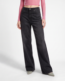 Charcoal Black Wide-Leg Jeans