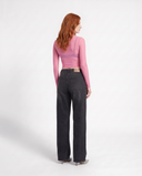 Charcoal Black Wide-Leg Jeans