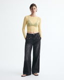 Shadow Wash Wide-Leg Jeans