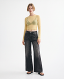 Faded Charcoal Wide-Leg Jeans