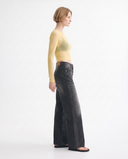 Faded Charcoal Wide-Leg Jeans
