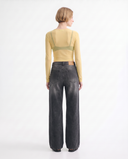 Faded Charcoal Wide-Leg Jeans