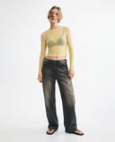 Charcoal Wide-Leg Jeans