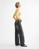 Charcoal Wide-Leg Jeans