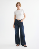 Dark Blue Wide-Leg Jeans