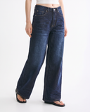 Dark Blue Wide-Leg Jeans