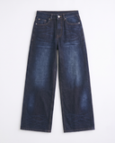 Dark Blue Wide-Leg Jeans