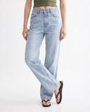 Ice Blue Relaxed Wide-Leg Jeans