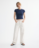 Ivory Drift Wide-Leg Jeans