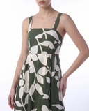 Olive Green Floral Dress