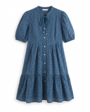 Broderie Tie-Neck Dress