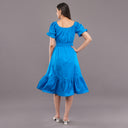 Azure Breeze Smocked Midi Dress – Ocean Blue