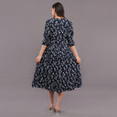 Midnight Floral Wrap Dress – Navy