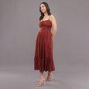 Cinnamon Smocked Dress Rust
