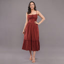 Cinnamon Smocked Dress Rust
