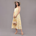 Sunbeam Pleated Midi Dress – Lemon Ivory