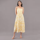 Sunbeam Pleated Midi Dress – Lemon Ivory