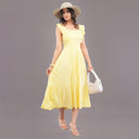 Butter Bloom Ruffle Midi Dress – Lemon Sorbet