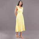 Butter Bloom Ruffle Midi Dress – Lemon Sorbet