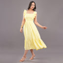 Butter Bloom Ruffle Midi Dress – Lemon Sorbet