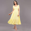 Butter Bloom Ruffle Midi Dress – Lemon Sorbet