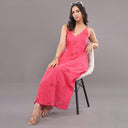 Rosé Chikankari Gauze Summer Dress – Pink Blossom