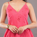 Rosé Chikankari Gauze Summer Dress – Pink Blossom