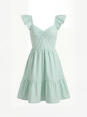Mint Breeze Poplin Tiered Midi Dress