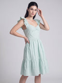 Mint Breeze Poplin Tiered Midi Dress