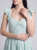 Mint Breeze Poplin Tiered Midi Dress