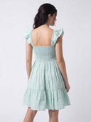 Mint Breeze Poplin Tiered Midi Dress