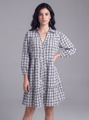 Check Seersucker Shirt Dress
