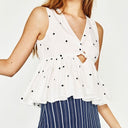 Polka Dot Peplum Top