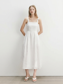 Cotton Denim Midi Dress
