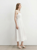 Cotton Denim Midi Dress