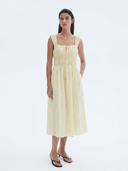 Textured Cotton Midi Dress
