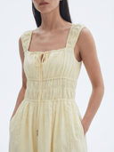 Textured Cotton Midi Dress