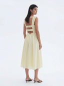 Textured Cotton Midi Dress