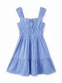 Ruched Waist Poplin Dress