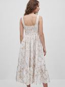 Floral Button Front Midi Dress