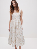 Floral Button Front Midi Dress