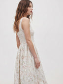 Floral Button Front Midi Dress