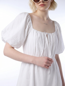 Tie Front Dress - White