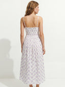 Floral Breeze Cotton Midi Dress - Pink Paisley
