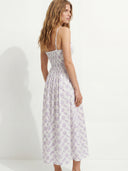 Floral Breeze Cotton Midi Dress - Pink Paisley