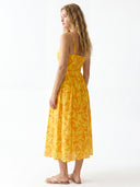 Floral Breeze Cotton Midi Dress - Pink Paisley