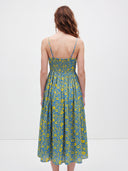 Floral Breeze Cotton Midi Dress - Pink Paisley